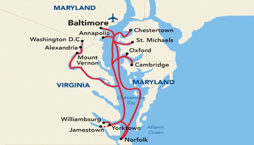 American Constitution map itinerary